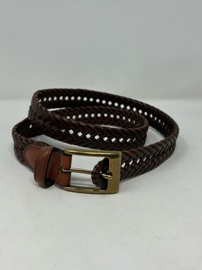 Braided Leather Men's Belt - Brown